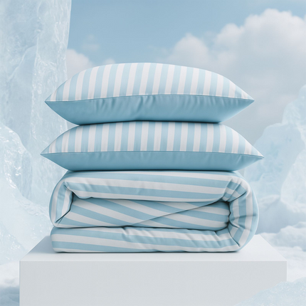 Dekbedovertrek Cooling - Blauw/Wit