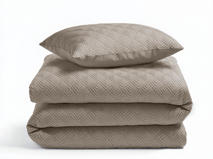 Dekbedovertrek 3D Embossed - Milano - Taupe/Grijs