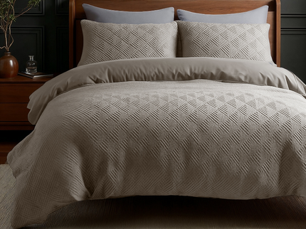 Dekbedovertrek 3D Embossed - Milano - Taupe/Grijs