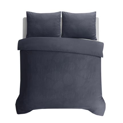 Dekbedovertrek 3D Embossed - Leaves - Antraciet