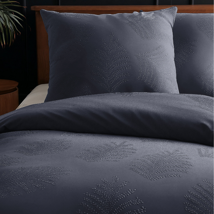 Dekbedovertrek 3D Embossed - Leaves - Antraciet