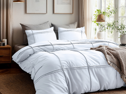 Dekbedovertrek Washed Tufted - Wit