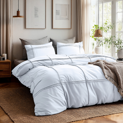 Dekbedovertrek Washed Tufted - Wit