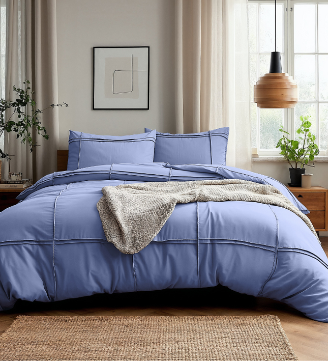 Dekbedovertrek Washed Tufted - Blauw