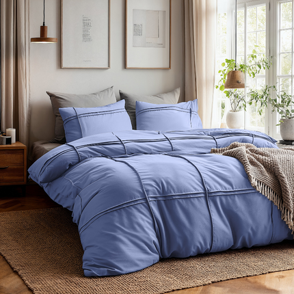 Dekbedovertrek Washed Tufted - Blauw