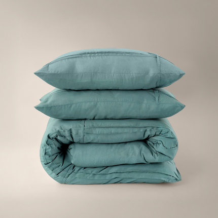 Dekbedovertrek Washed Tufted - Groen
