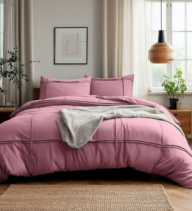 Dekbedovertrek Washed Tufted - Oud Roze
