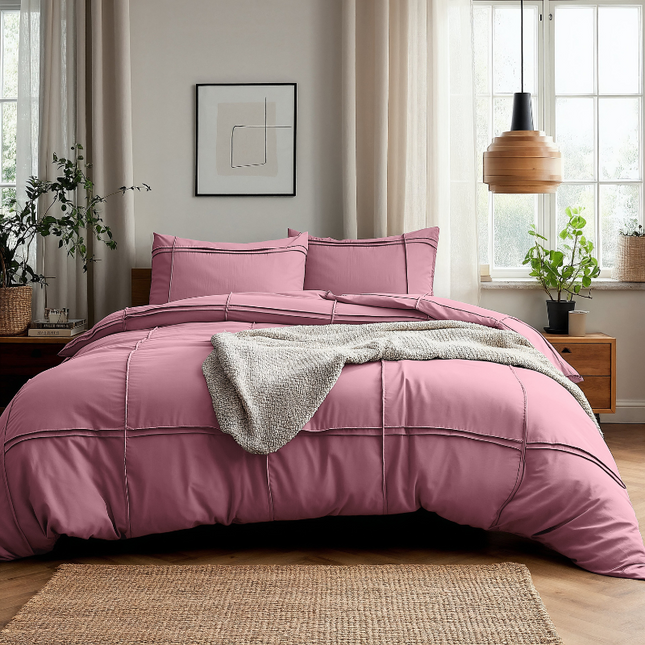 Dekbedovertrek Washed Tufted - Oud Roze