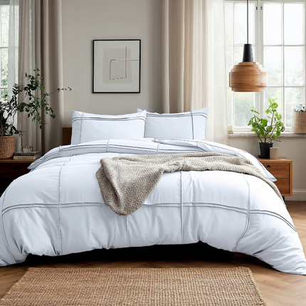 Dekbedovertrek Washed Tufted - Wit