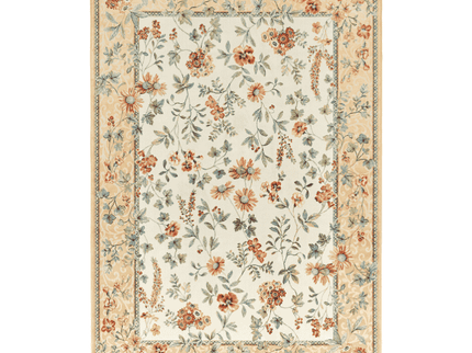 Vloerkleed Oriental Flowers - Geel/Crème