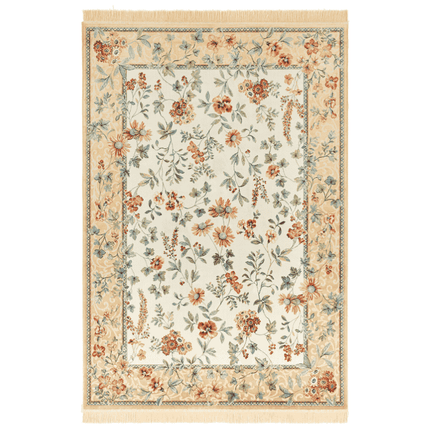 Vloerkleed Oriental Flowers - Geel/Crème