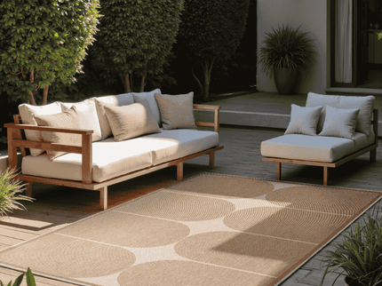 Dubbelzijdig Buitenkleed Bowen - Creme / Beige