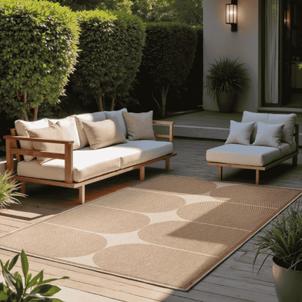Dubbelzijdig Buitenkleed Bowen - Creme / Beige