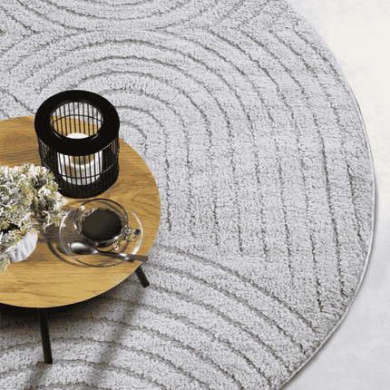 Vloerkleed Panglao Rond - Lichtgrijs