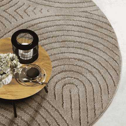Vloerkleed Panglao Rond - Taupe