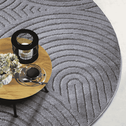 Vloerkleed Panglao Rond - Antraciet
