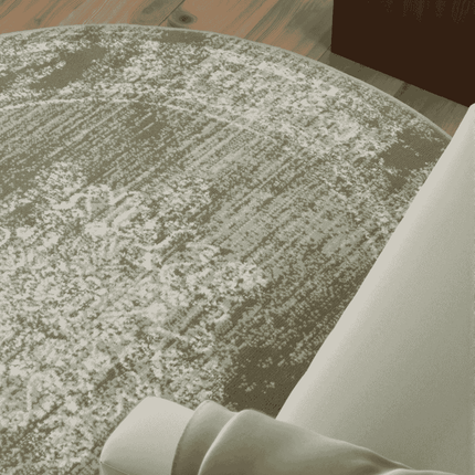 Vloerkleed Lydia Rond - Olijfgroen