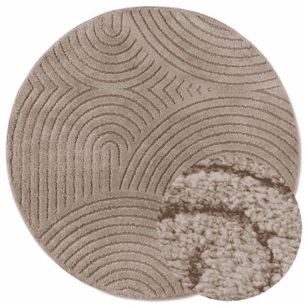 Vloerkleed Panglao Rond - Taupe