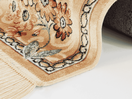 Vloerkleed Oriental Flowers - Geel/Crème