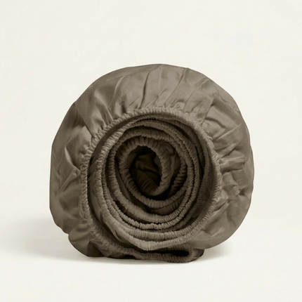 Splittopper Hoeslaken Katoen Flanel - Truffel