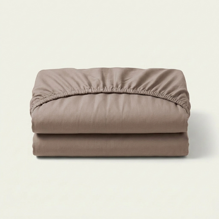 Topper Hoeslaken - Katoen - Taupe