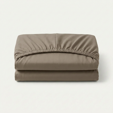 Hoeslaken Katoen Flanel - Truffel