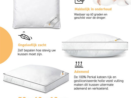Orange Line Boxkussen Percale-Katoen - Comfort Plus