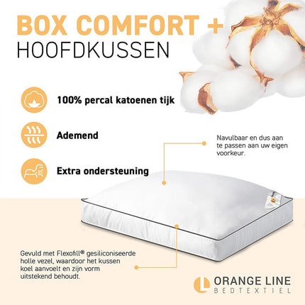 Orange Line Boxkussen Percale-Katoen - Comfort Plus