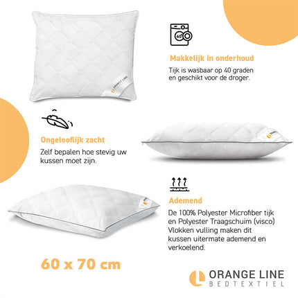 Orange Line Hoofdkussen Hotel - Visco Traagschuim