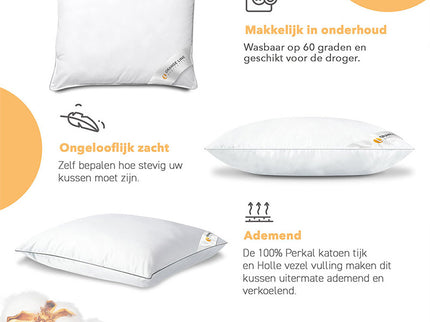 Orange Line Hoofdkussen Percale-Katoen - Comfort