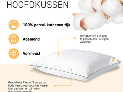 Orange Line Hoofdkussen Percale-Katoen - Comfort