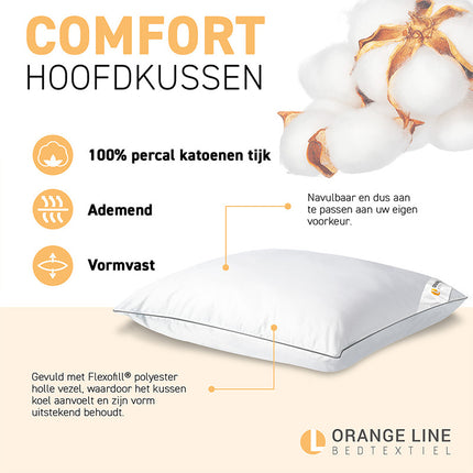 Orange Line Hoofdkussen Percale-Katoen - Comfort