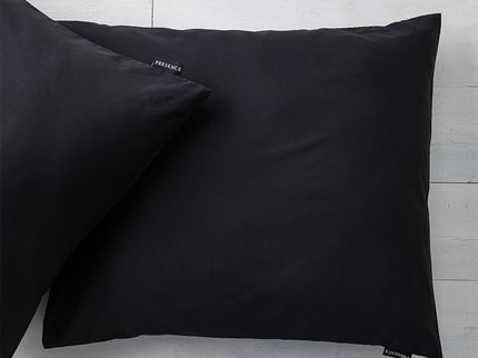 Presence 2-PACK: Kussenslopen Percale Katoen - Off Black