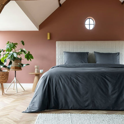 Presence Dekbedovertrek Egyptisch Katoen - Uni - Donker Grijs