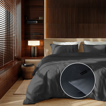 Presence Dekbedovertrek Egyptisch Katoen - Uni - Donker Grijs