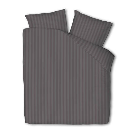 Presence Dekbedovertrek Katoen-Satijn - Satijnstreep - Antraciet