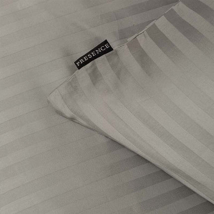 Presence Dekbedovertrek Katoen-Satijn - Satijnstreep - Grijs