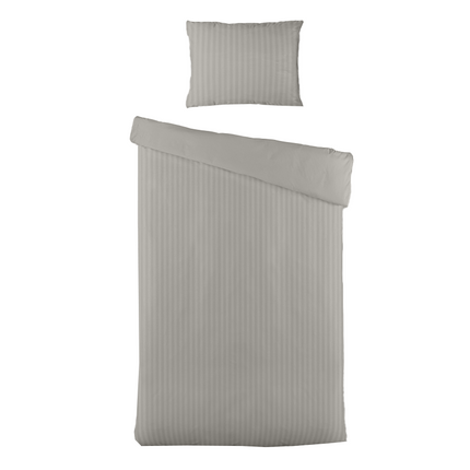 Presence Dekbedovertrek Katoen-Satijn - Satijnstreep - Grijs