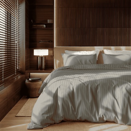 Presence Dekbedovertrek Katoen-Satijn - Satijnstreep - Grijs