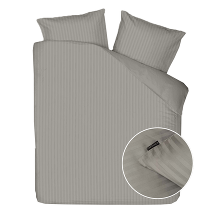 Presence Dekbedovertrek Katoen-Satijn - Satijnstreep - Grijs