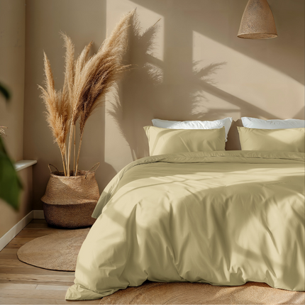 Presence Dekbedovertrek Percale-Katoen - Uni - Licht Geel