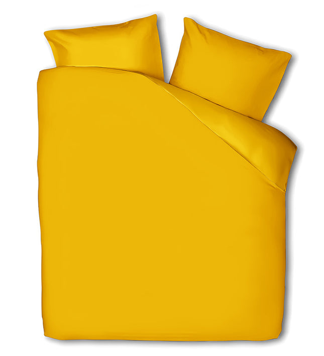 Presence Dekbedovertrek Percale-Katoen - Uni - Okergeel
