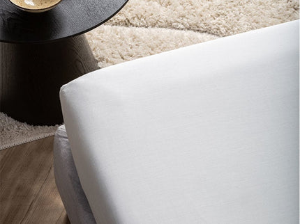 Hoeslaken Katoen Satijn Uni - Wit