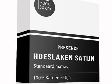 Hoeslaken Katoen Satijn Uni - Wit