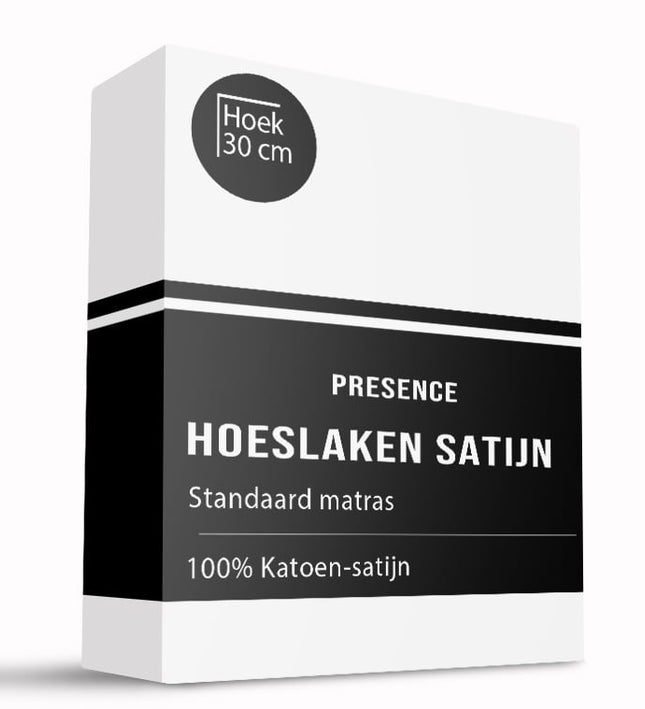 Hoeslaken Katoen Satijn Uni - Wit