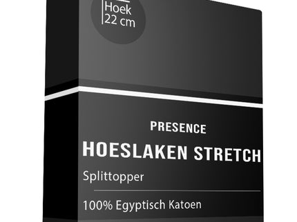 Presence Splittopper Hoeslaken - Egyptisch Katoen Stretch - Antraciet