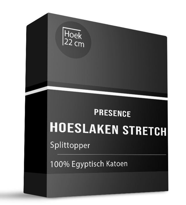 Presence Splittopper Hoeslaken - Egyptisch Katoen Stretch - Antraciet