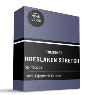 Presence Splittopper Hoeslaken - Egyptisch Katoen Stretch - Navy