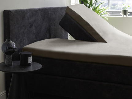 Presence Splittopper Hoeslaken - Egyptisch Katoen Stretch - Taupe