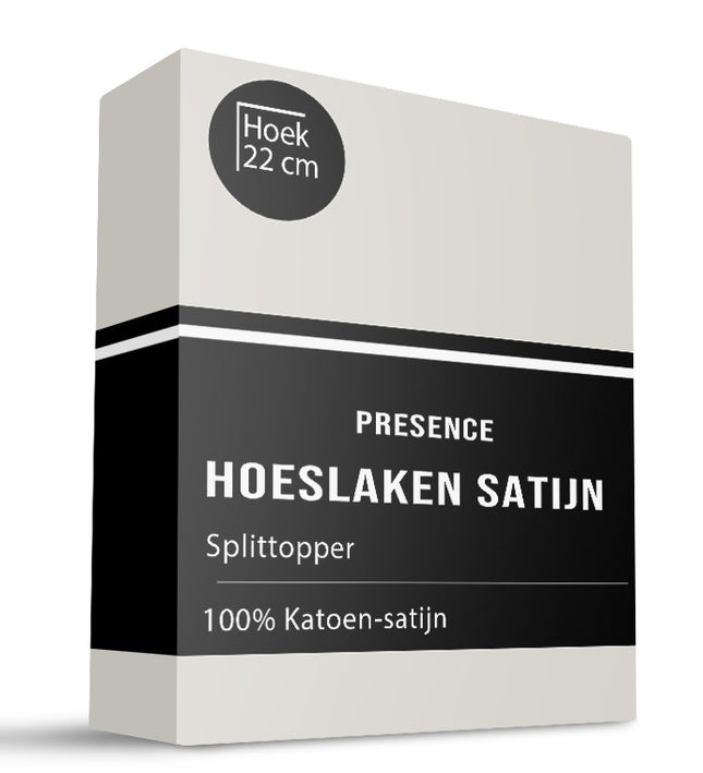 Presence Splittopper Hoeslaken - Satijn - Creme